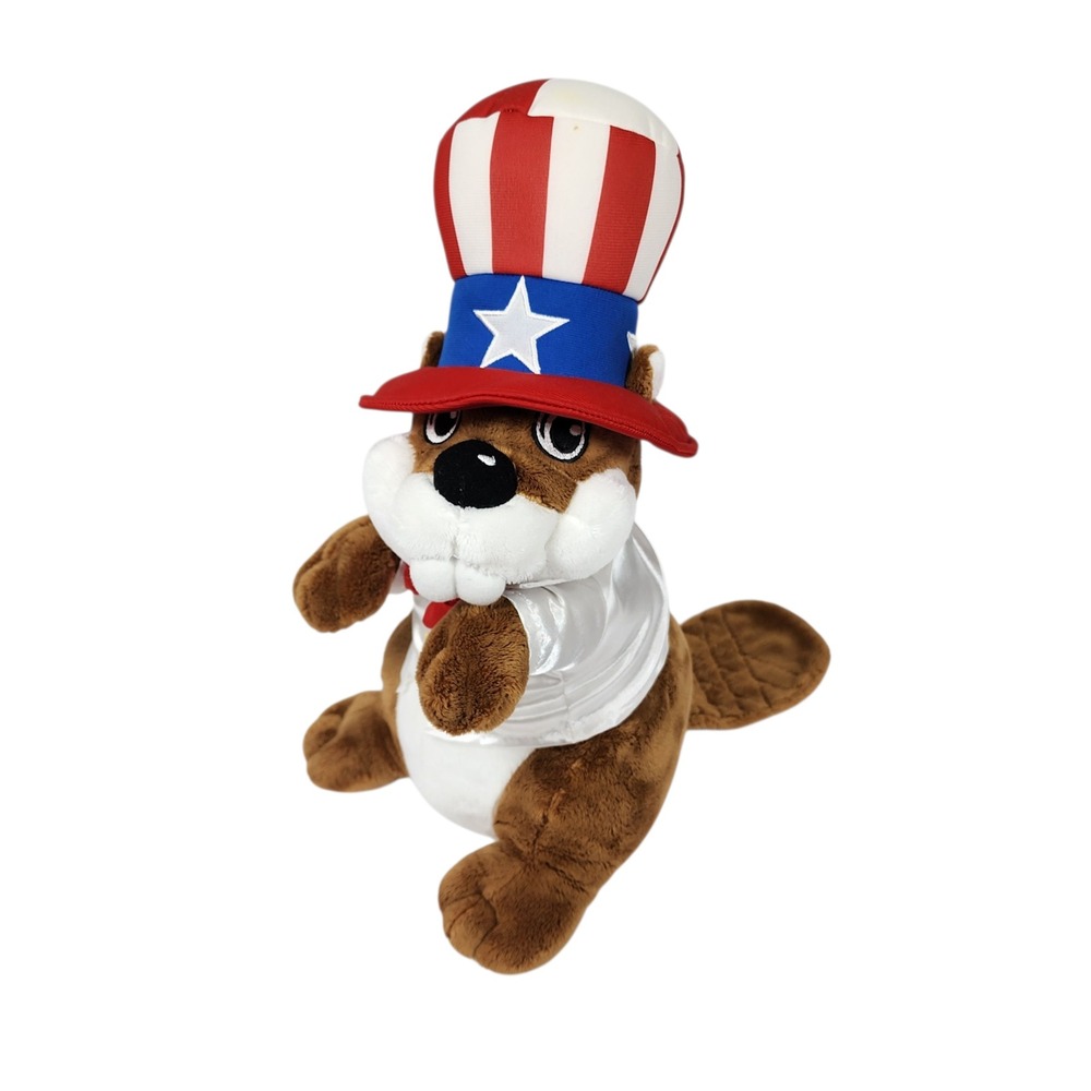 Buc-ee's Beaver Plush Patriotic Uncle Sam Hat Stuffed Animal Toy‎